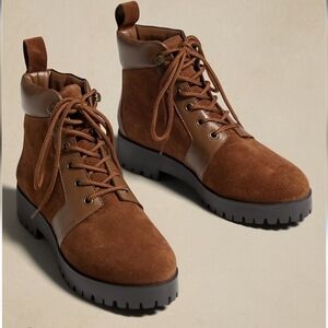 Brown leather Lace-Up Ankle Boots
